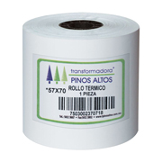 Rollo de papel térmico Pinos Altos 57 x 70 mm caja con 100 rollos a granel