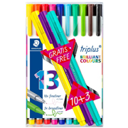 [STD-MAR-4TB13] Rotulador  Staedtler triplus fineliner colores, estuche de  10 + 3 piezas