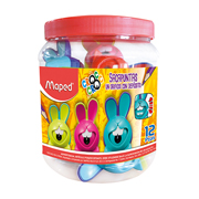 [MPD-SAC-C017682] Sacapuntas croc Maped 1 orificio 12 piezas  colores surtidos