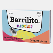 [BAR-SAC-CSPT05] Sacapuntas metálico Barrilito 1 orificiocon 24 pzs