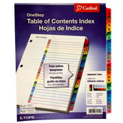 [ESS-SEP-E60218] Separador alfabético con índice Cardinalcarta A-Z divisiones impresas