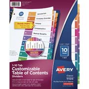 [AVE-SEP-11135] Separador blanco carta 10 divisiones RY tecnologia laser/inkjet