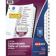 [AVE-SEP-11142] Separador blanco carta 15 divisiones AVERY tecnología laser/inkjet