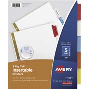 [AVE-SEP-11121] Separador blanco carta 5 divisiones A Y  tecnología laser/inkjet