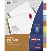 [AVE-SEP-11123] Separador blanco carta 8 divisiones AVERY  tecnología laser/inkjet