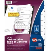 [AVE-SEP-11132] Separador blanco carta 8 divisiones AVERY tecnología laser/inkjet