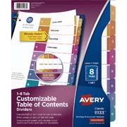 [AVE-SEP-11133] Separador blanco carta 8 divisiones AVERY tecnología laser/inkjet