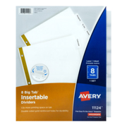 [AVE-SEP-11124] Separador blanco carta 8 divisiones AVERY tecnología laser/inkjet