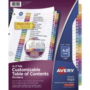 [AVE-SEP-11125] Separador blanco carta alfabético a-z ERY  tecnología laser/inkjet