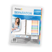 Separador con índice Fortec carta cejas de colores alfabetico A-Z