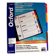 Separador con índice Oxford carta cejas de colores con 5 divisiones
