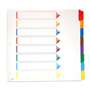 [ESS-SEP-200080] Separador con índice Oxford carta cejas de colores con 8 divisiones