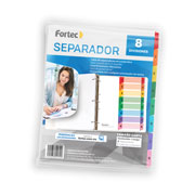[FTC-SEP-6201] Separador númerico con índice Fortec carta cejas de colores con 8 divisiones