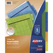 [AVE-SEP-11900] Separador plástico carta 5 divisiones AVERY tecnología laser/inkjet