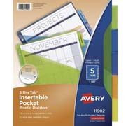 [AVE-SEP-11902] Separador plástico carta 5 divisiones AVERY tecnología laser/inkjet