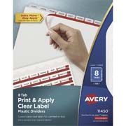 [AVE-SEP-11450] Separador plástico carta 8 divisiones AVERY translúcido tecnología laser/inkjet
