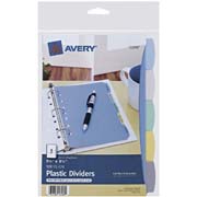 [AVE-SEP-16180] Separador plástico esquela 5 divisiones AVERY multicolor tamaño esquela