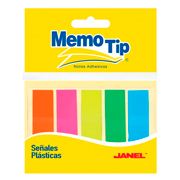 Señales plásticas memo tip 5 colores bolsa con 125 señales neón