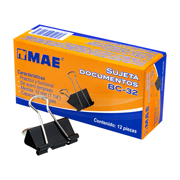 [MAE-SUJ-BC32] Sujetadocumentos mae de 32 mm 12 piezas .