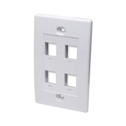 Tapa Intellinet (faceplate) 4 puertos lor blan