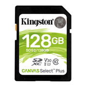 [ME-KIN-128GSDS2] Tarjeta Sd Kingston Canvas Select Plus 128GB.