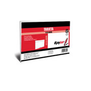 [RAY-TARJ-4X6RAY] Tarjeta hermografica Rayter,  4x6, rayada, color blanco con 100 piezas