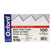 Tarjeta índice Oxford color blanco 5' x 8' paquete con 100 pzas