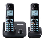 [TEL-PAN-4112MEB] Teléfono Inalámbrico Panasonic modelo KX-TG4112MEB color negro con 2 auriculares