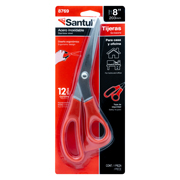 Tijeras santul de 8 pulgadas color rojo .