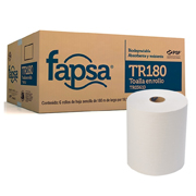 [LFA-TOARO-3610] Toalla Fapsa en rollo blanca de 180 m, caja c/ 6 bobinas
