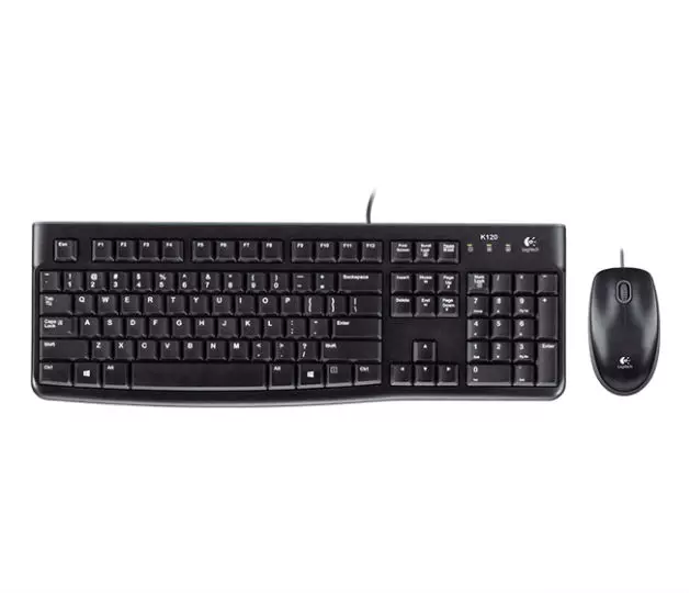 [PF-LOG-0096]Kit Teclado y Mouse Logitech MK120 Alámbrico USB Negro (Español)
