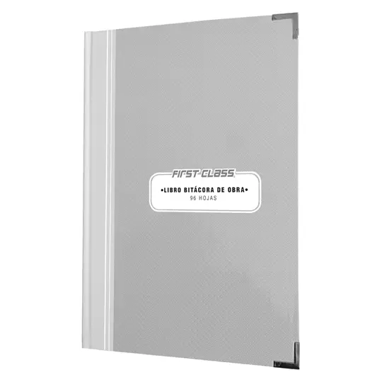 [DIE-LIB-1347] Libro bitacora de obra frances 96 hojasFirst Class color gris 24.3 x 34.6 cm