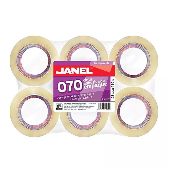 [Nao-146] Caja de Cinta Empaque Transparente Línea 070 JANEL 48 mm x 150 m — 36 piezas