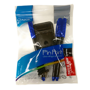 [AZO-BOL-6806AZU] Base para bolígrafo Pin Point incluye 3 bolígrafos color azul punto fino