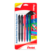[PTL-BOL-420BPM2] Bolígrafo Pentel feel it retráctil, color negro,azul,rojo y verde, 5 piezas