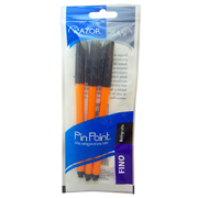 [AZO-BOL-6823NEG] Bolígrafo fino Pin Point 0.7 mm color negro cuerpo amarillo empaque con 3 pzas