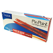 [AZO-BOL-6810R] Bolígrafo fino Pin Point 0.7 mm color rojo caja con 12 pzas