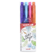 [AZO-BOL-155CS4] Bolígrafo fino de gel retráctil Uni-B all 0.7 mm colores surtidos 4 pzs