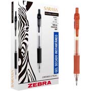 [ZEB-BOL-852C] Bolígrafo gel retráctil sarasa zebra, punto fino 0.5 mm, color rojo, 12 pz