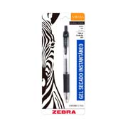 [ZEB-BOL-850B] Bolígrafo gel retráctil sarasa zebra, punto fino 0.5 mm, negro, blister 1 pz