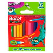 [BER-COL-21186] Colores cortos Berol recreo unipunta 12 piezas mini