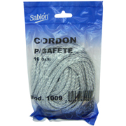 [AZO-GAF-1009] Cordón para gafete Sablón color gris bolsa con 10 pzas