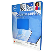 [GBC-PAS-P3551] Cubierta plástica tamaño carta GBPlak rayada GBC color azul