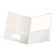 [ESS-FOL-57504] Folder con doble solapa Oxford carta color blanco caja con 25 pzas