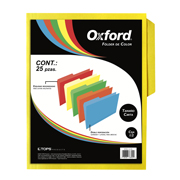 [ESS-FOL-M763AM] Folder de color Oxford carta color amarillo ceja 1/2 caja con 25 pzas