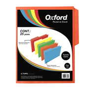 [ESS-FOL-M763NA] Folder de color Oxford carta color naranja ceja 1/2 caja con 25 pzas