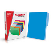 [ESS-FOL-05012AZ] Folder de color Pendaflex carta color azul ceja 1/2 caja con 50 pzas