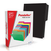[ESS-FOL-05012BL] Folder de color Pendaflex carta color negro ceja 1/2 caja con 50 pzas
