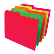 [ESS-FOL-02512SN] Folder de color Pendaflex carta color surtido neón ceja 1/2 caja con 25 pzas