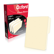 [ESS-FOL-M750CRE] Folder manila Oxford carta color crema ceja 1/2 caja con 100 pzas